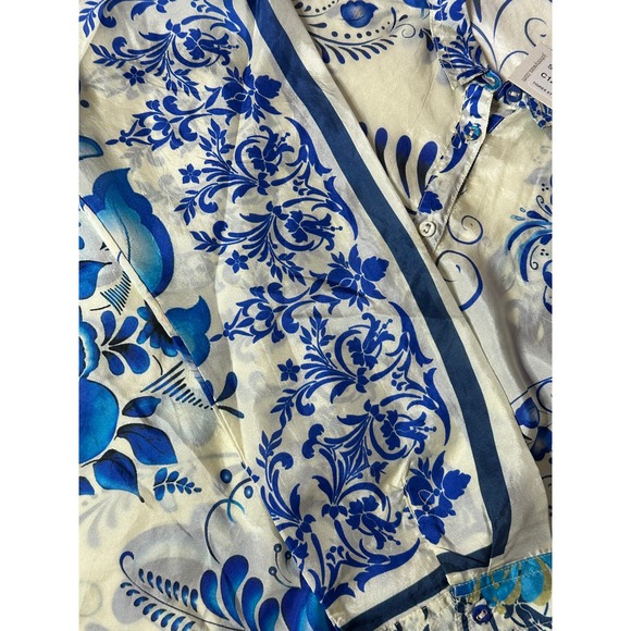 New Johnny‎ Was Farrow Seline Silk Blouse Small C19623-2 - Picture 11 of 11